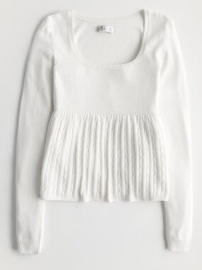 Hollister Women's Cream Long-sleeve Babydoll